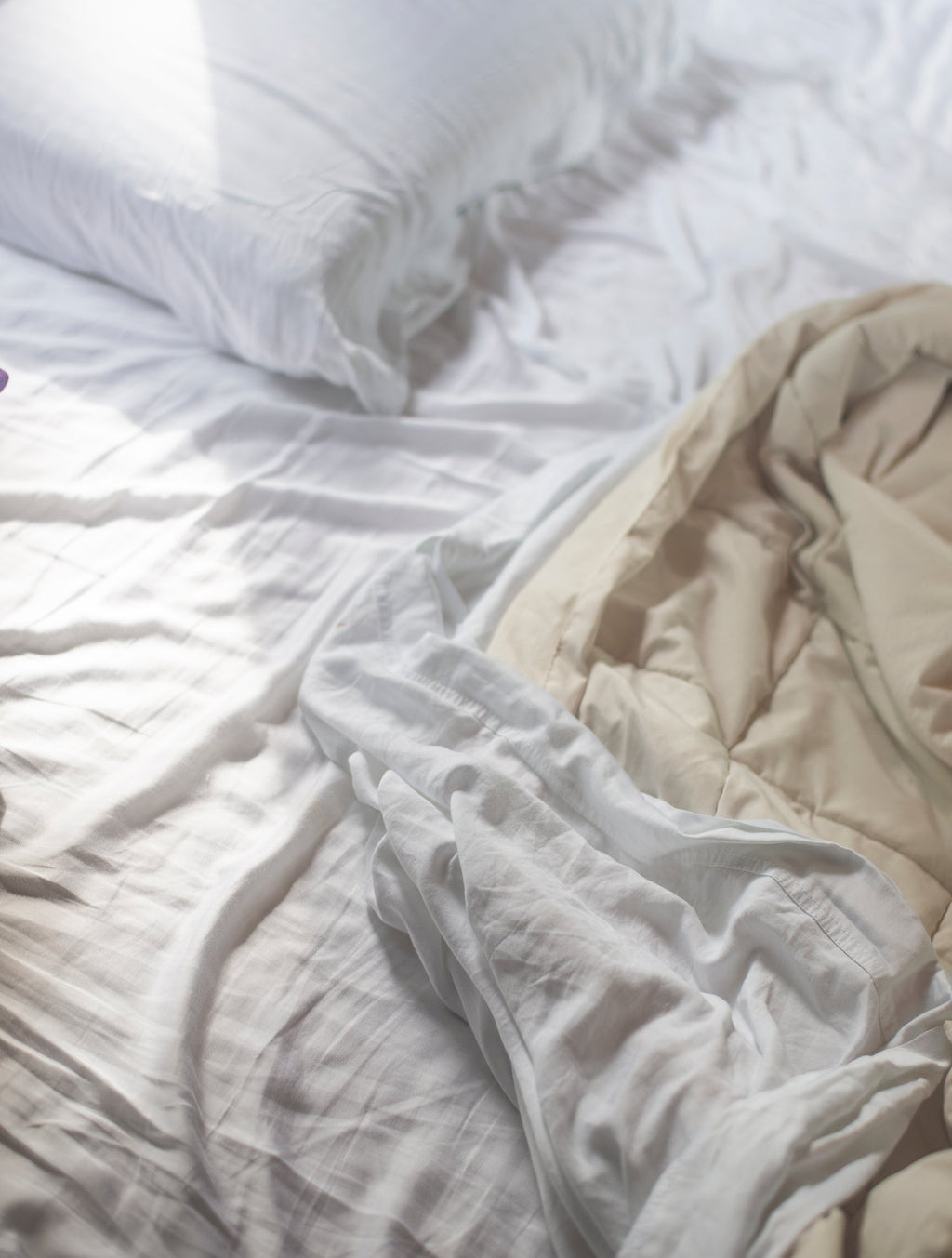 Parure de draps percale coton blanc imperméable