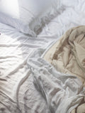 Parure de draps percale coton blanc imperméable