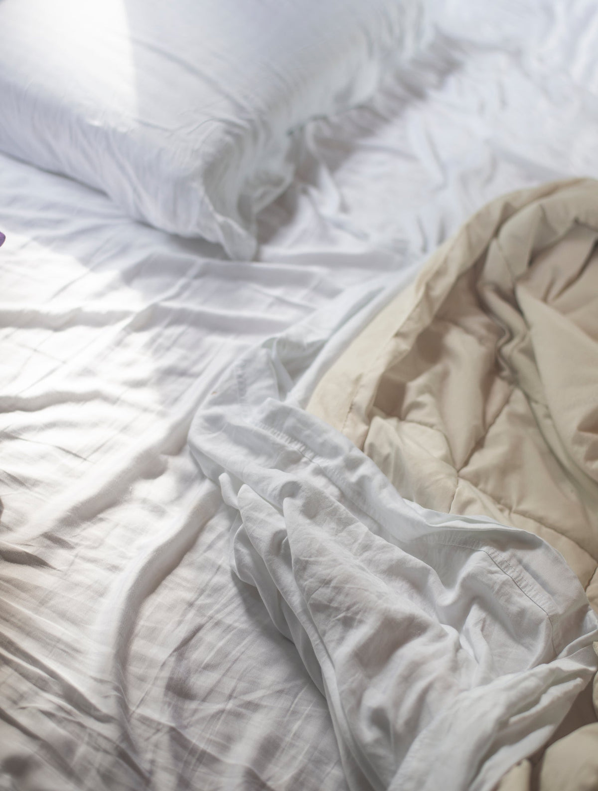 Parure de draps percale coton blanc imperméable